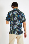 Chemise manches courtes bleu marine à fleurs STEFANO MOLOA