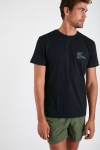 T-shirt bleu marine en coton Océan YANNOCEA DICTIO