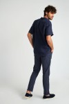 Pantalon à rayures en coton marine - CHINO UNI