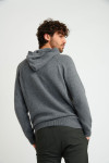 Sweatshirt pull gris à capuche MILOS MORIANI