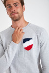 Sweatshirt gris chiné en coton ALEX VADELLA 