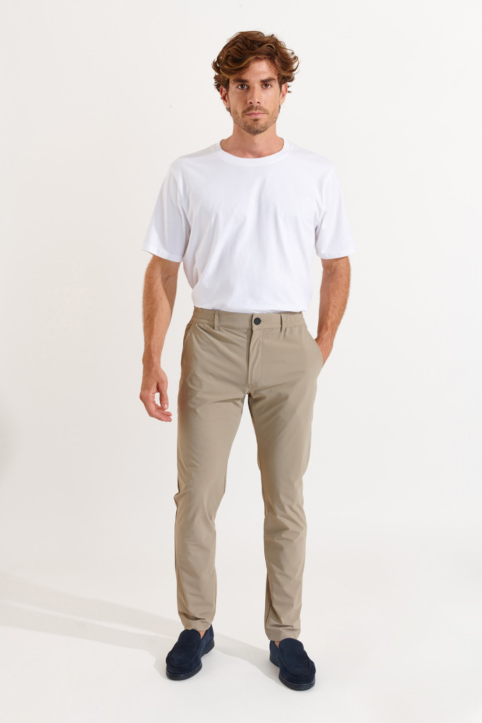 Pantalon stretch beige - SERGE LESCADA