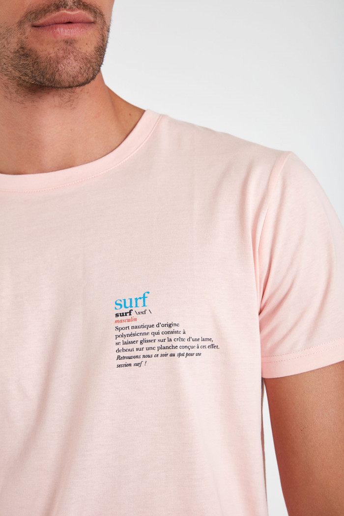T-shirt rose en coton - Surf YANNSUR DICTIO