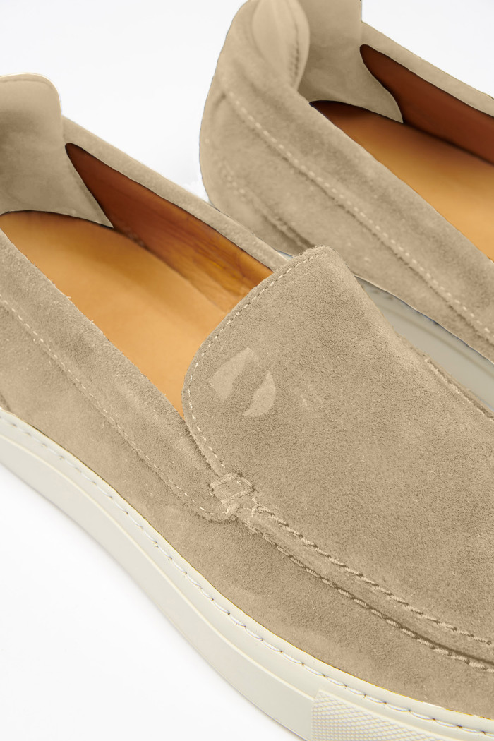 Espadrilles beige cuir LEON MARINELLA 
