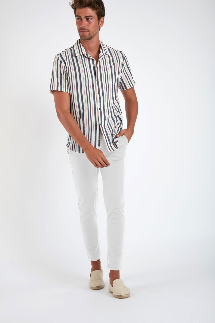 Pantalon stretch blanc - SERGE LESCADA