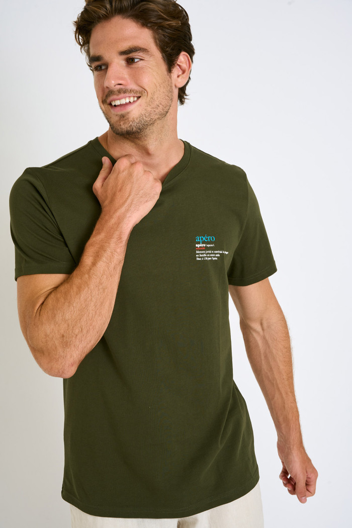 T-shirt homme kaki 