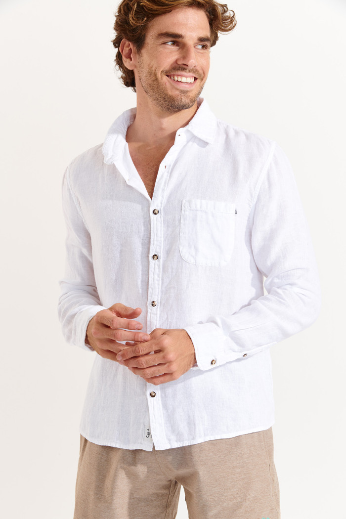 Chemise en lin blanc CHEMISEML LINDYE