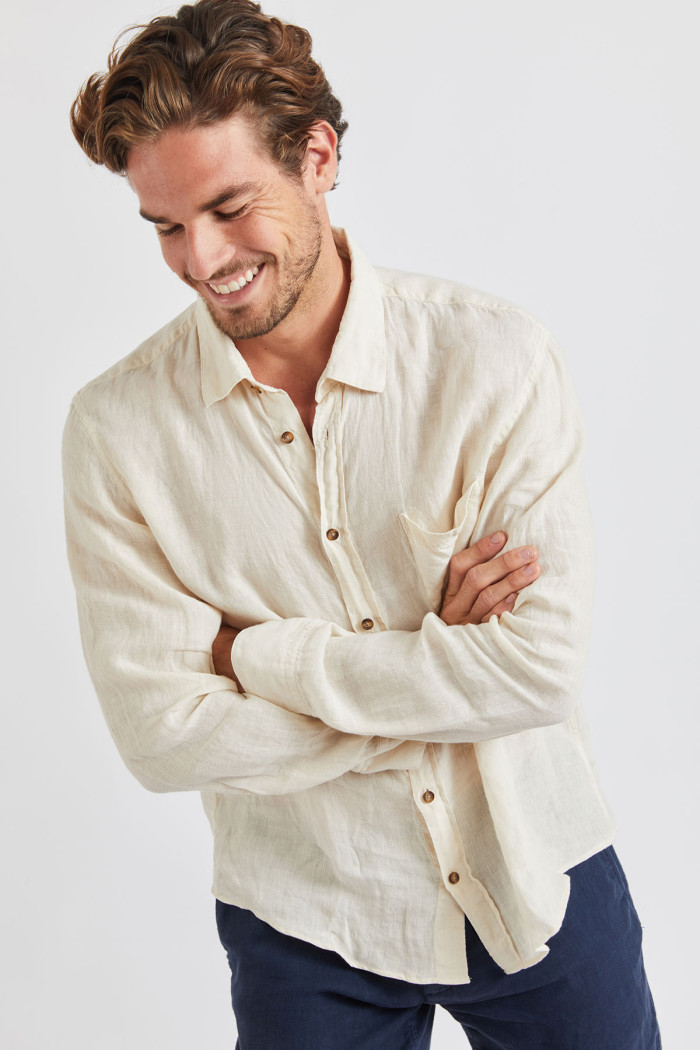 Chemise Beige en lin Chemiseml Lindye