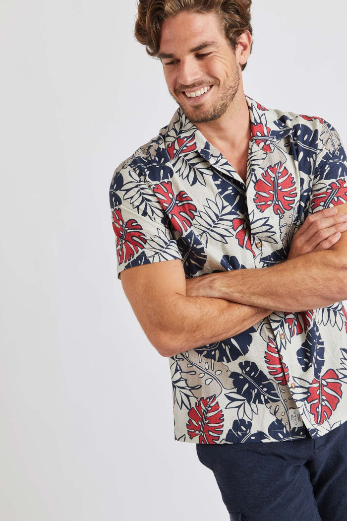 Chemise à manches courtes tropicale Stefano Lavagna