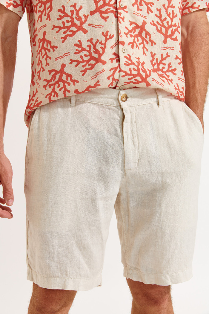 Bermuda en lin Beige Xavier Lindye
