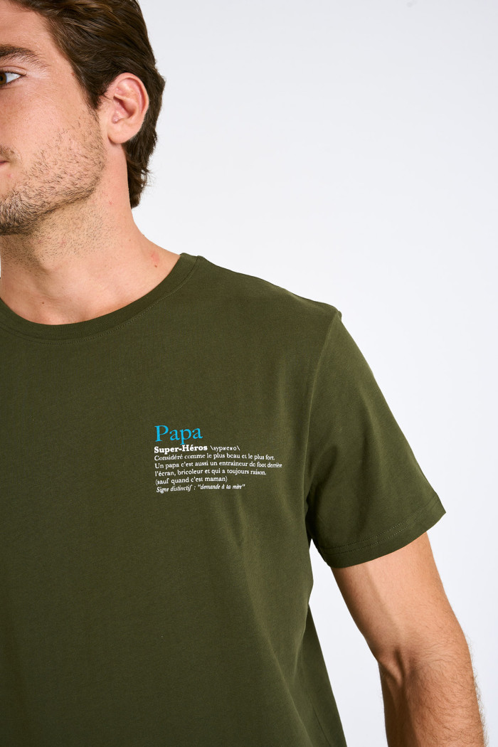 T-shirt kaki manches courtes YANNPAP DICTIO