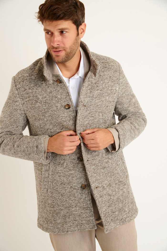 MANTEAU GRIS UMBERTO KARALIS