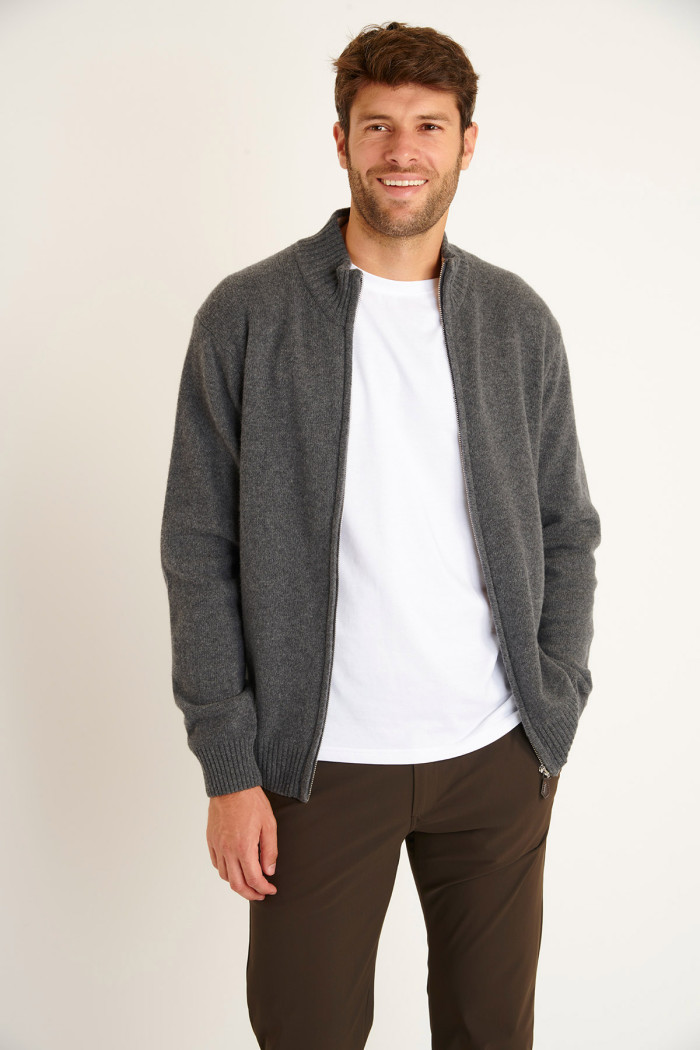 Veste en maille grise Alvaro TREVISE