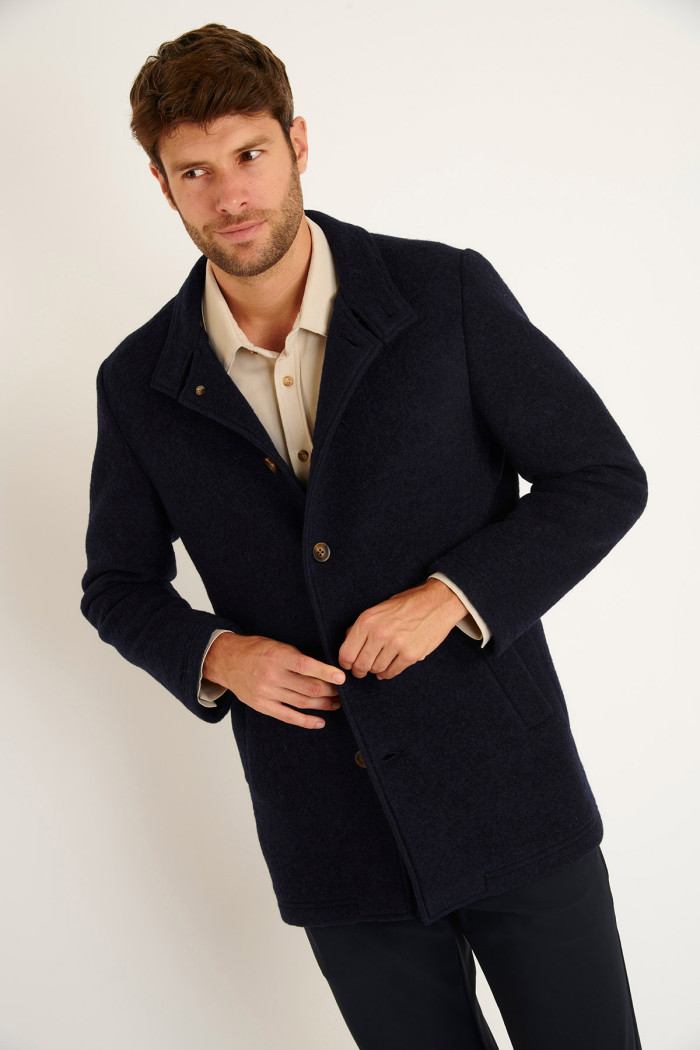 MANTEAU MARINE UMBERTO KARALIS