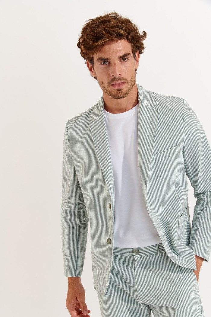 Veste rayée vert NIKO CALVI