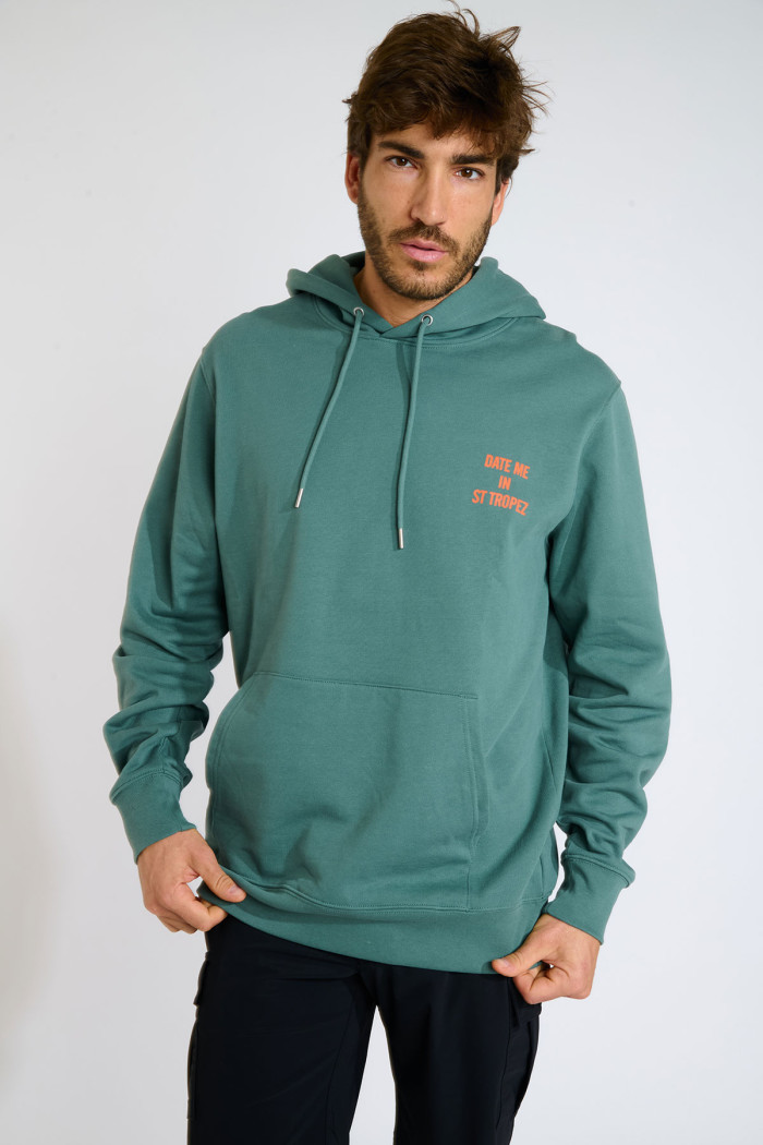 Sweat à capuche vert BASTIEN DATE ME IN ST TROPEZ