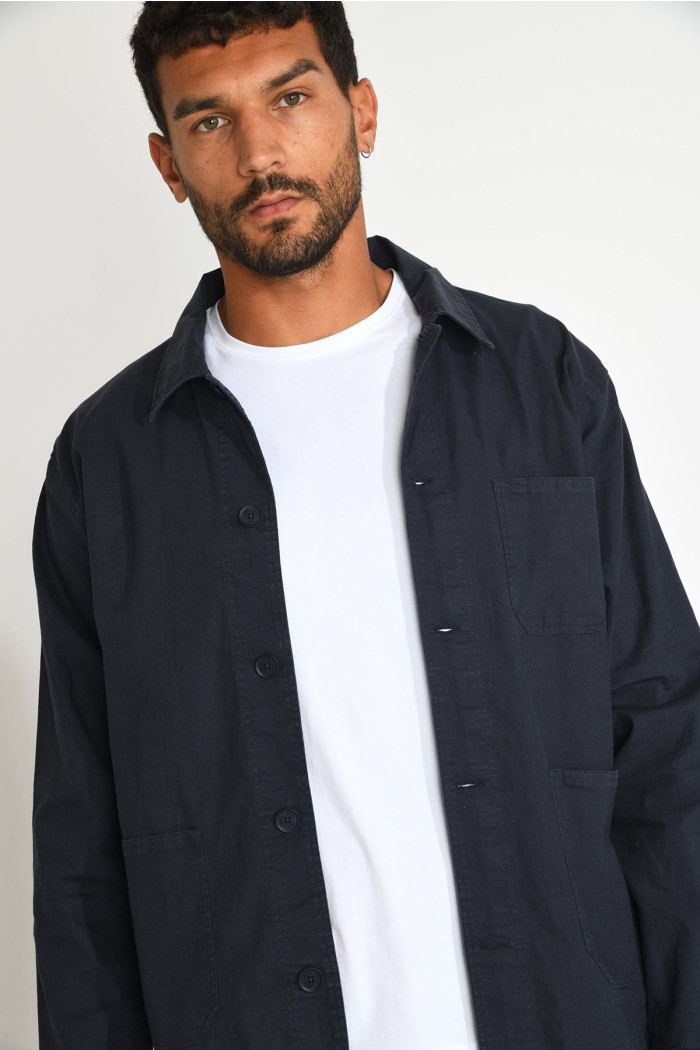 Veste surchemise bleu marine EMILE CESANO