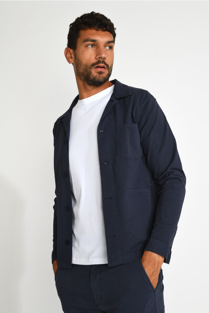 Veste surchemise bleu marine EMILE MOGLIANO