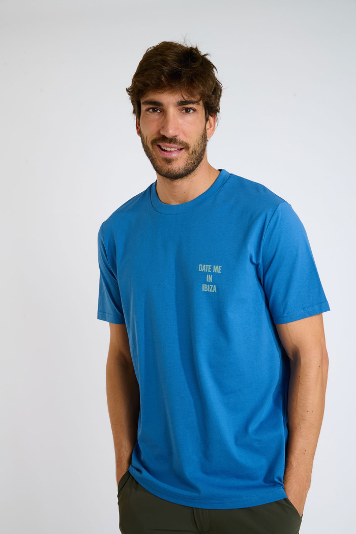 T-shirt bleu MORGAN DATE ME IN IBIZA