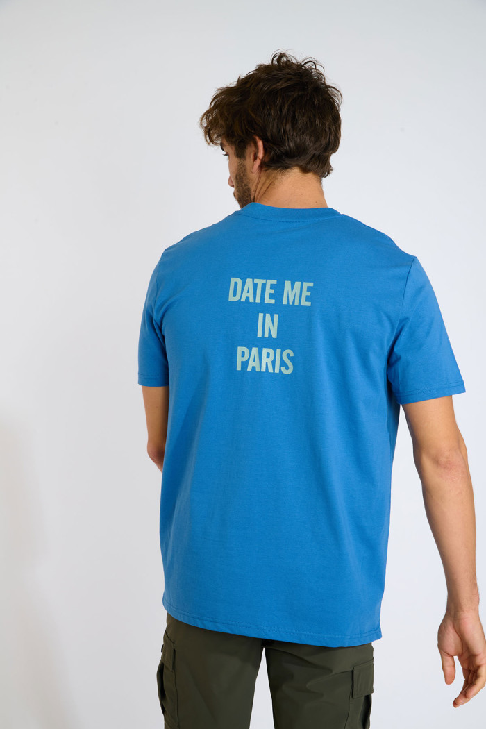 T-shirt bleu MORGAN DATE ME IN PARIS
