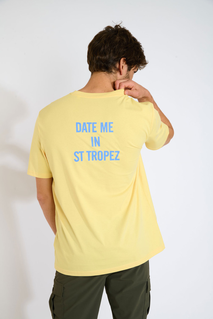 T-shirt jaune MORGAN DATE ME IN ST TROPEZ