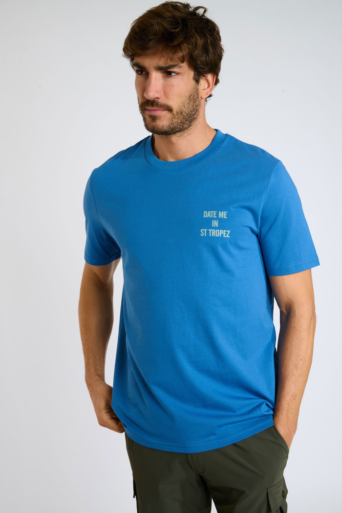 T-shirt bleu MORGAN DATE ME IN ST TROPEZ