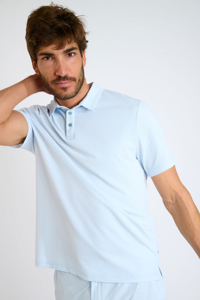 Polo technique bleu ciel VASCO TRIESTE