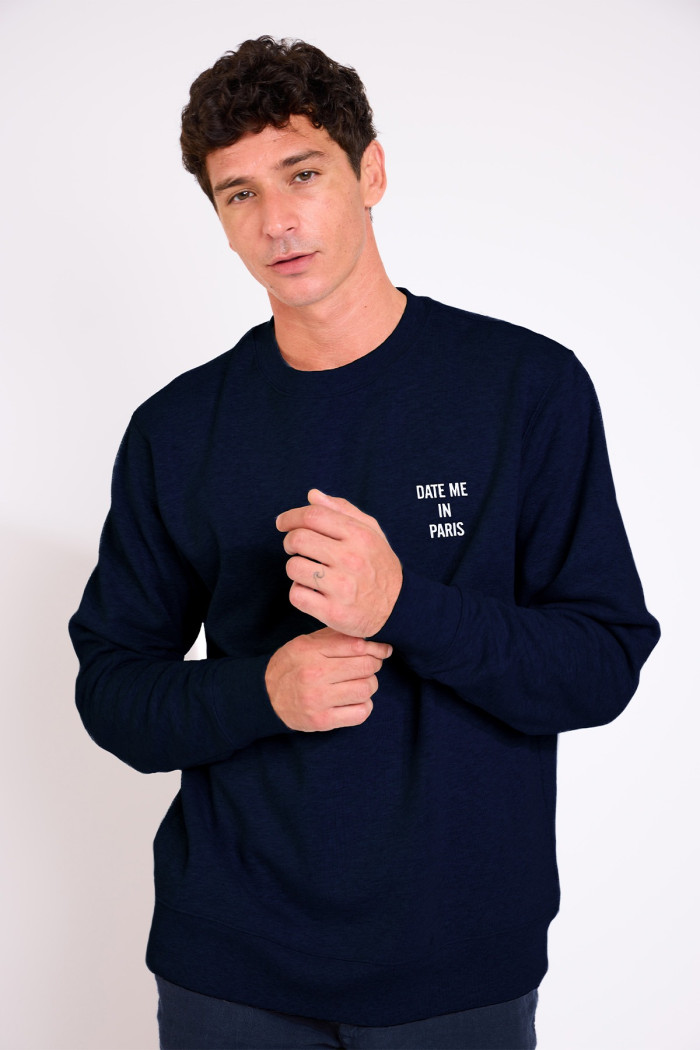 Sweatshirt bleu marine AUGUSTIN DATE ME IN PARIS