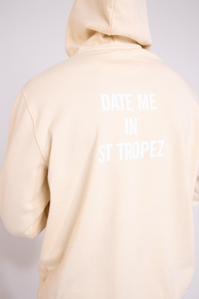 Sweat à capuche écru BASTIEN DATE ME IN ST TROPEZ