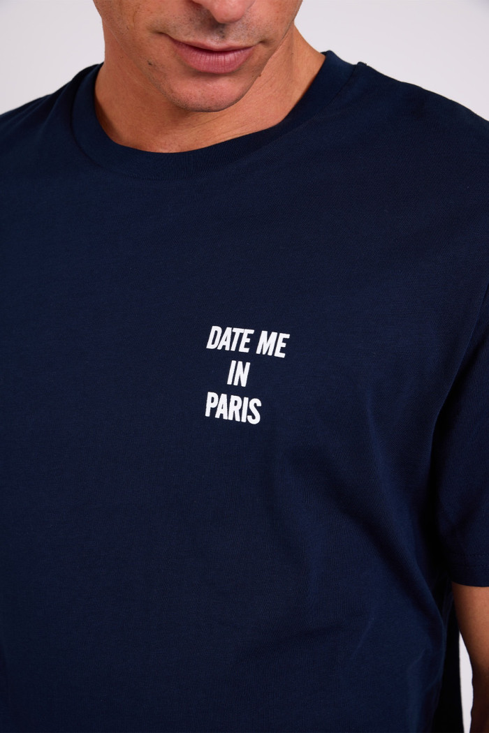 T-shirt bleu marine MORGAN DATE ME IN PARIS