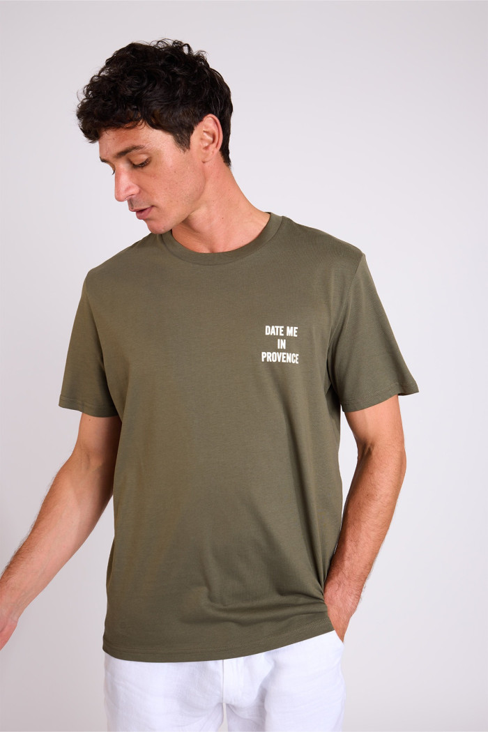 T-shirt vert kaki MORGAN DATE ME IN PROVENCE