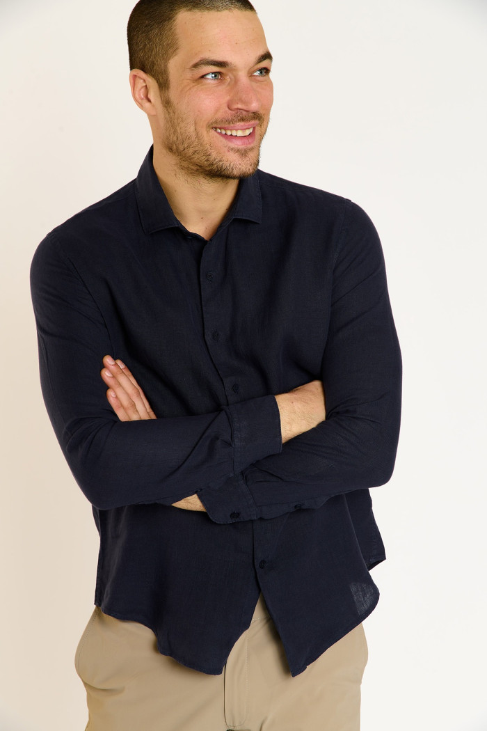Chemise bleu marine QUENTIN PISE matière coton