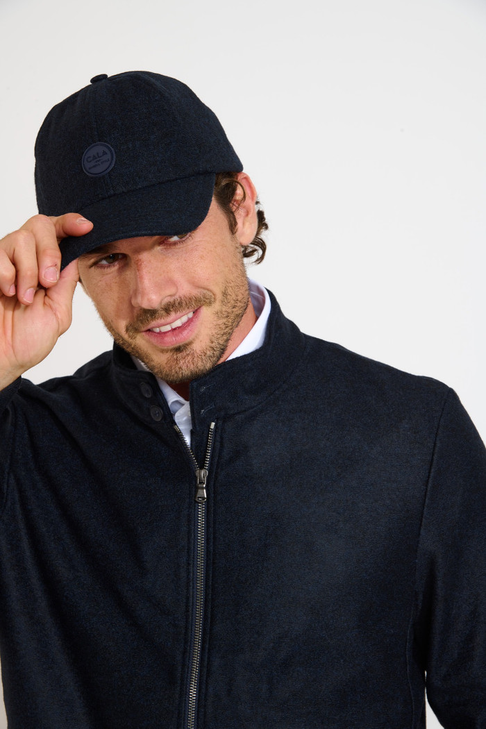 Casquette en laine bleu marine ALBERT VALENCE
