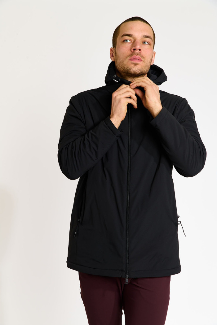 Parka à capuche noire ALFONSE MORANO
