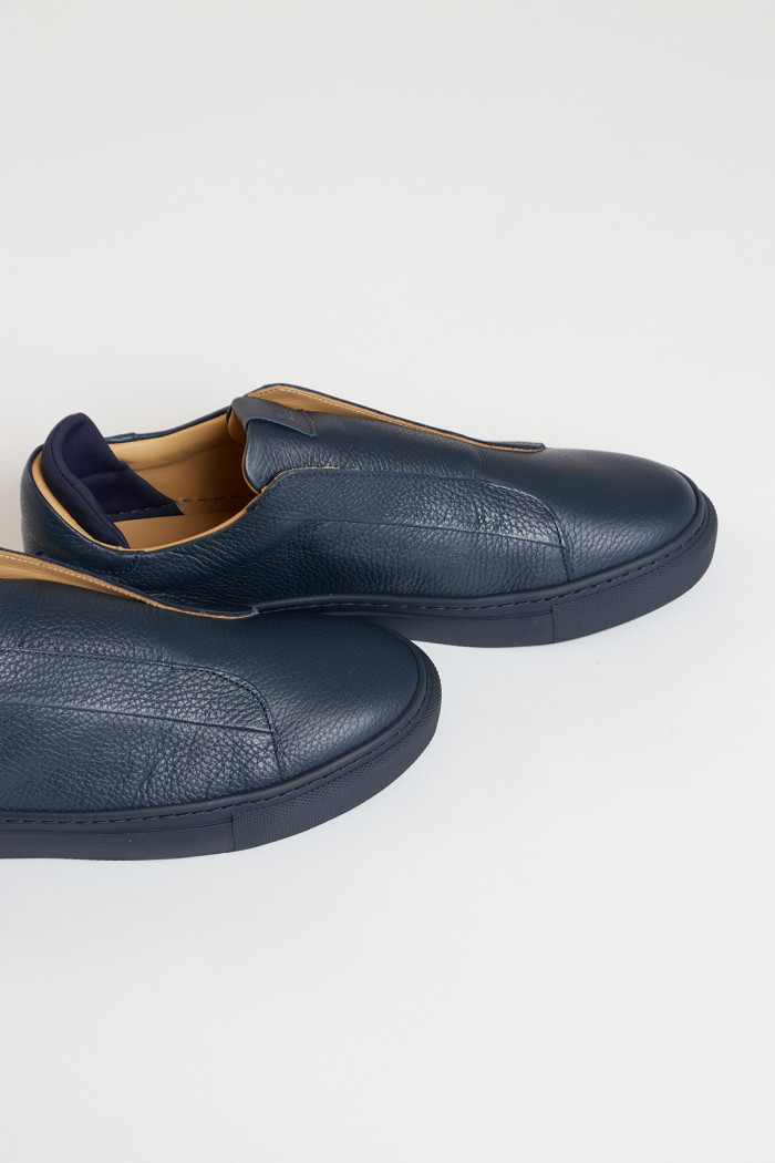 Baskets bleu marine en cuir BENJAMIN FERIOLO