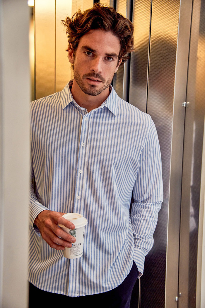 Chemise rayée bleue JEAN MURCIE