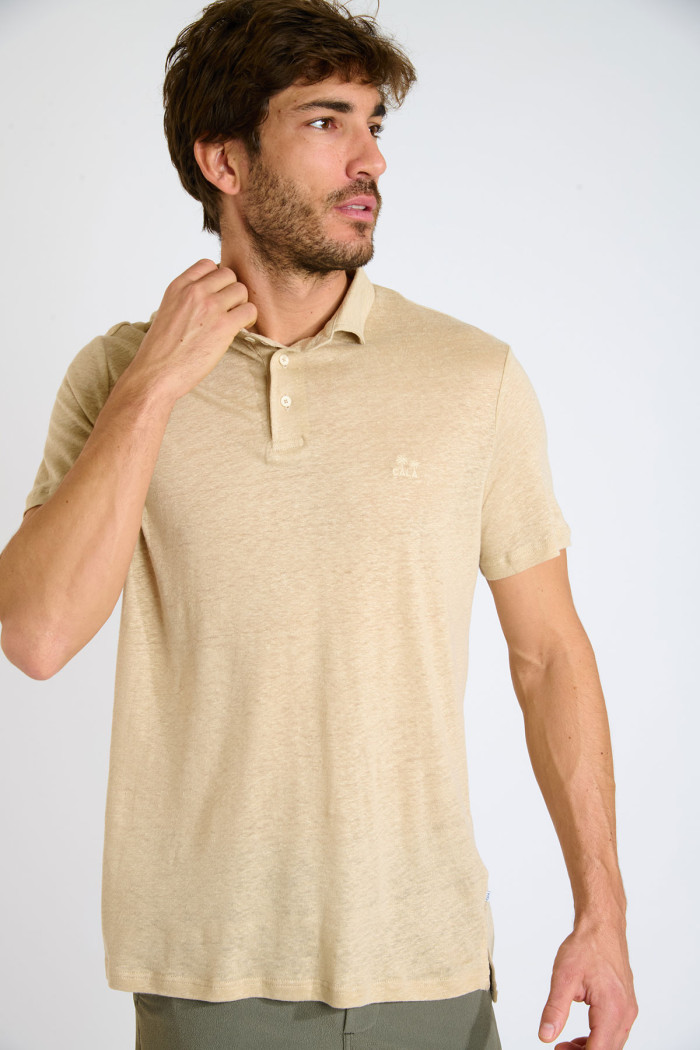 Polo en lin beige FRANÇOIS PIZZO