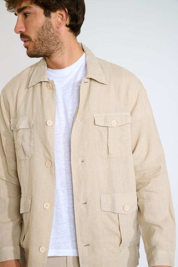 Chemise saharienne beige LIONEL PISE