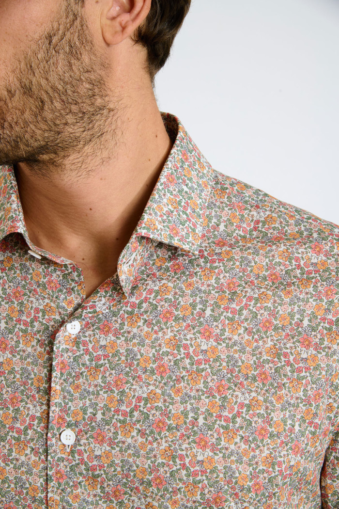 Chemise écru imprimé floral QUENTIN VIESTE