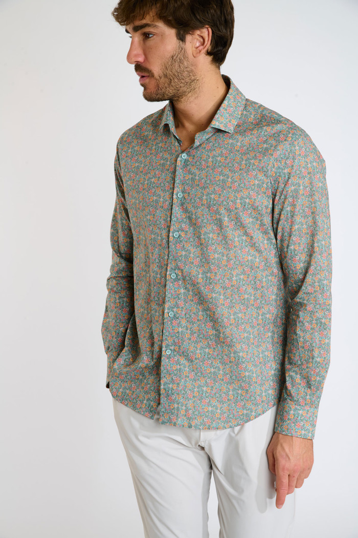 Chemise amande imprimé floral QUENTIN VIESTE