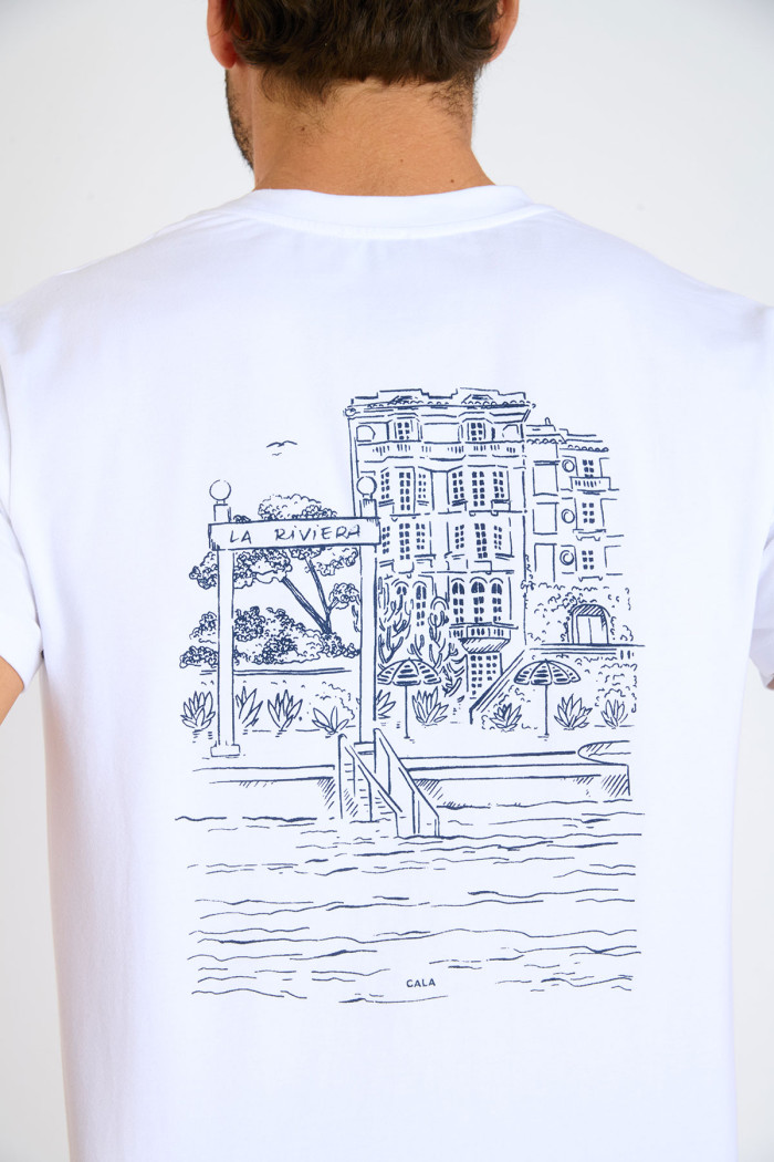 T-shirt blanc imprimé hôtel THEOHOTEL NAVIGLIO