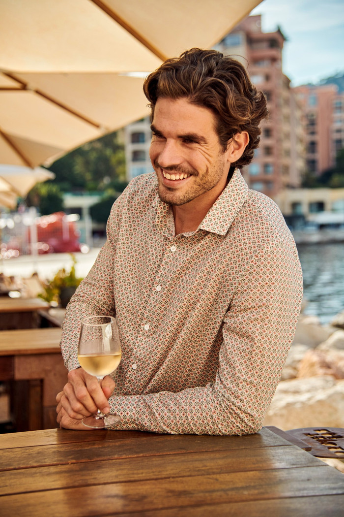 Chemise kaki à motifs QUENTIN MAZARA