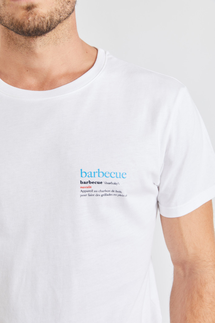 T-shirt blanc en coton - Barbecue YANNBBQ DICTIO