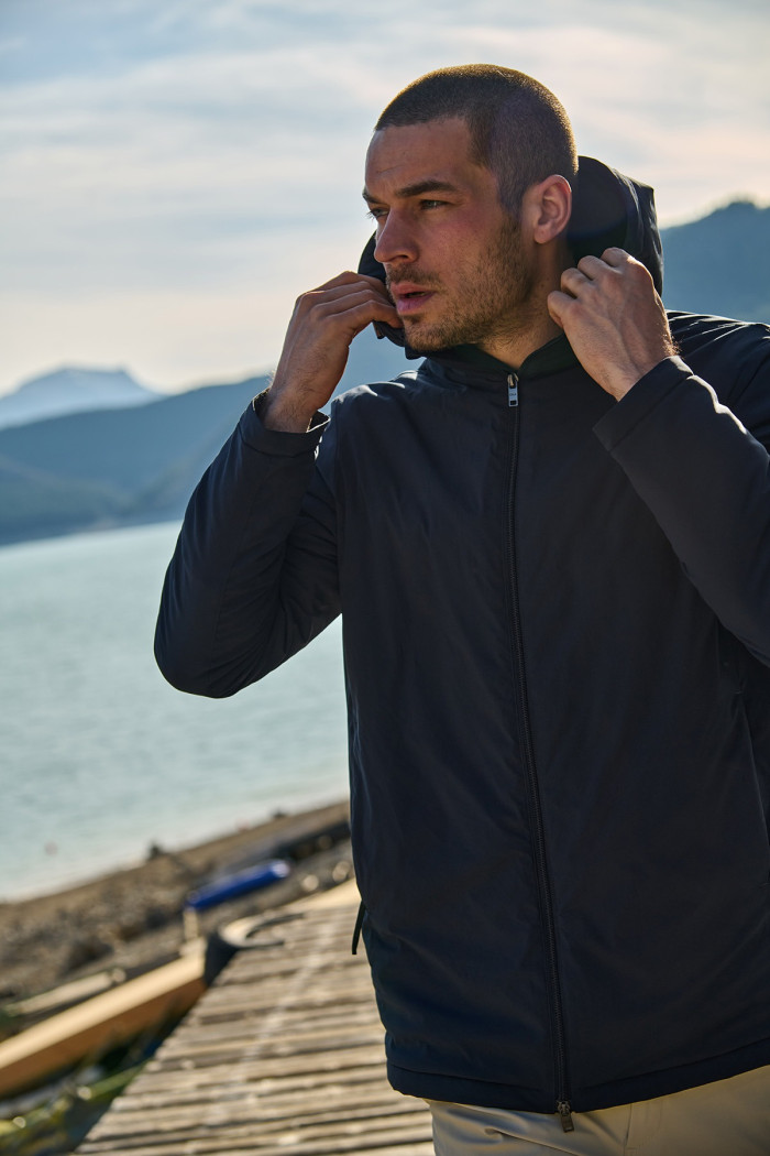 Parka à capuche bleu marine ALFONSE MORANO