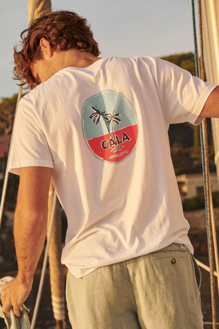 Tshirt blanc YANNPALMCOLOR GALLIANI