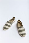 Espadrilles classique rayé kaki et blanc CLASSIQUE GOLFO