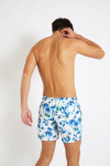 Short de bain blanc et bleu imprimé tropical MANU HAENA - 3