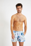 Short de bain bleu ciel imprimé tropical MANU MOLOA - 2