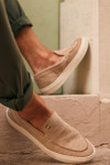 Espadrilles beige cuir LEON MARINELLA  - 8