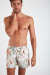 Short de bain écru imprimé tropical MANU SANTALINA - 2